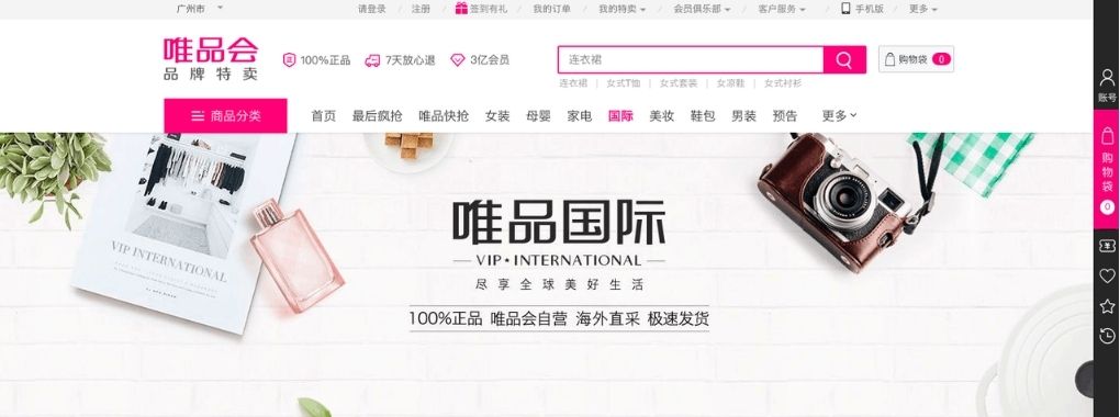 VIP International home page