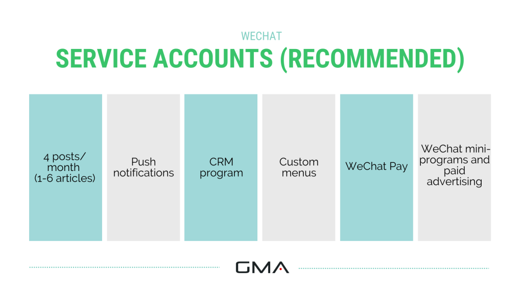 WeChat service accounts